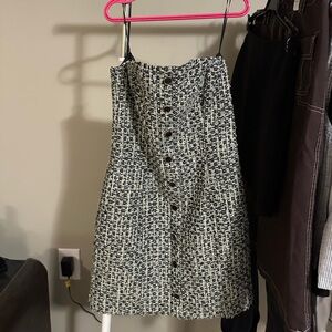 Textured Button-Front mini dress t in Black & green